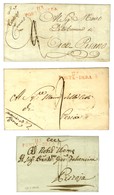 Lot De 3 Lettres Avec Marques Postales 113 / PONTE-DERA : Texte Daté De Quarvata 1812, S. Crocé 1809 Et Cascina 1812. -  - 1792-1815: Conquered Departments