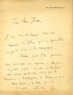 COCTEAU Jean (1889-1963), écrivain, Peintre Et Cinéaste, De L'Académie Française. - Sonstige & Ohne Zuordnung