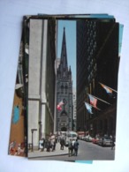 America USA NY New York Wall Street Trinity Church , Cars And People - Wall Street