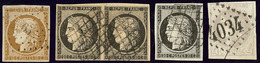 Nos 1, 3 Paire, 3a, 41B. - TB - 1849-1850 Cérès