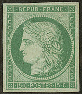 (*) No 2a, Vert Clair, Jolie Pièce. - RR (cote Maury) - 1849-1850 Ceres