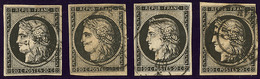 No 3, Quatre Ex Obl Cad Type 15 (dates Illisibles). - TB Ou B - 1849-1850 Cérès