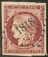 No 6B, Carmin Brun, Obl Pc 1818, Jolie Pièce. - TB. - R - 1849-1850 Ceres