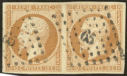 No 9, Paire Obl Pc 65. - TB - 1852 Louis-Napoleon