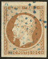 No 9a, Bistre-brun, Obl étoile Bleue, Un Voisin. - TB. - R (cote Maury 2009) - 1852 Luigi-Napoleone