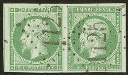 No 12, Paire Obl Gc 1125, Deux Voisins. - TB - 1853-1860 Napoleon III