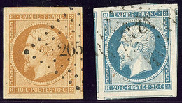 Nos 13A Trois Voisins, 14A Cinq Voisins, Ex Choisis. - TB - 1853-1860 Napoléon III