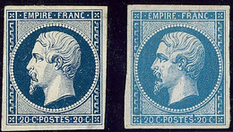 (*) Nos 14Aa, 14B (léger Pli). - TB (cote Maury) - 1853-1860 Napoleone III