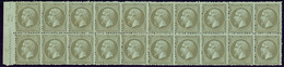 ** No 19a, Bronze, Bloc De 20 Ex Double Bdf, Dont Paire Verticale Avec Petite Variété D'impression, Cinq Ex *. - TB - 1862 Napoleone III