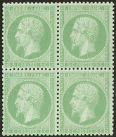 ** No 20, Vert, Bloc De Quatre. - TB - 1862 Napoleon III