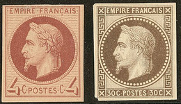 (*) Rothschild. Nos 26Af, 30c *. - TB - 1863-1870 Napoléon III Con Laureles