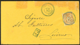Lettre. Sfax. No 92, Obl Cad Perlé Bleu De Nov 81 Sur Enveloppe Pour Livourne. - TB - Other & Unclassified
