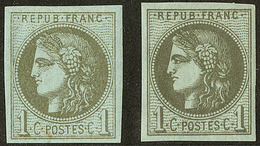 * No 39I, Olive, Deux Nuances. - TB - 1870 Emisión De Bordeaux