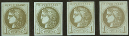 ** Nos 39I, 39II, 39IIIj (2). - TB - 1870 Bordeaux Printing