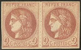 * No 40II, Paire Percée En Lignes Entre Les Deux Timbres. - TB - 1870 Ausgabe Bordeaux