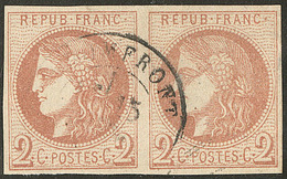 No 40II, Paire Obl Cad Type 17. - TB - 1870 Bordeaux Printing