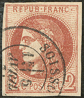 No 40IIc, Rouge Brique, Obl Cad Type 17 De Soissons. - TB - 1870 Bordeaux Printing