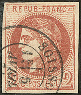 No 40IIc, Rouge Brique, Obl Cad Type 17 De Soissons. - TB - 1870 Emissione Di Bordeaux