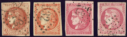 Nos 40IIc, 48g, 49, 49a, Obl Diverses. - TB - 1870 Bordeaux Printing