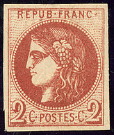 * No 40IId, Rouge-brique Foncé, Fortes Charnières Mais Belle Nuance Et TB. - R - 1870 Ausgabe Bordeaux