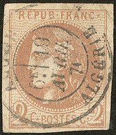 No 40IIg, Chocolat Clair, Obl Cad Algérie, Aminci Mais TB D'aspect - 1870 Emission De Bordeaux