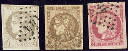 Nos 41II, 47a, 49 Obl Pgc. - TB - 1870 Ausgabe Bordeaux