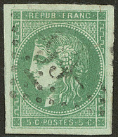 No 42IIl, Vert émeraude Foncé, Obl Gc, Jolie Pièce. - TB. - R - 1870 Emission De Bordeaux