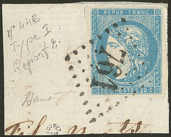 No 44IIa, Bleu Pâle, Obl Gc 761, Sur Petit Fragment. - TB - 1870 Bordeaux Printing