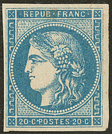 * No 45II Bleu, Petite Tache Brune Au Recto Sinon TB - 1870 Bordeaux Printing