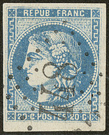 No 46Id, Bleu Outremer, Obl Gc 448, Ex Choisi. - TB - 1870 Bordeaux Printing