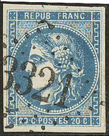 No 46Id, Obl Gc 3321, Jolie Pièce. - TB - 1870 Emission De Bordeaux
