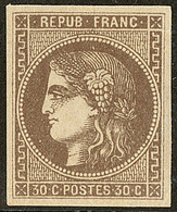 ** No 47, Brun, Pos. 6, Très Frais. - TB - 1870 Bordeaux Printing