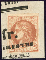 Oblitérations. Impression Typo. No 40II, Sur Petit Fragment, Jolie Pièce. - TB - 1870 Uitgave Van Bordeaux