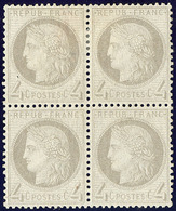 ** No 52, Gris, Bloc De Quatre (deux Ex *), Très Frais. - TB - 1871-1875 Cérès