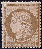 * No 58, Brun Sur Rose, Très Frais. - TB - 1871-1875 Cérès
