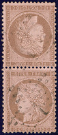 Tête-bêche. No 58c, Paire Verticale Obl étoile 1. - TB. - R - 1871-1875 Cérès