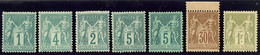 * Nos 61, 63, 74, 75, 75f, 80 Bdf, 82. - TB - 1876-1878 Sage (Type I)