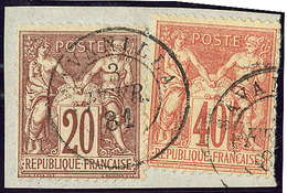 Nos 67 + 70, Obl Cad Paquebot "Savanilla" Sur Petit Fragment. - TB - 1876-1878 Sage (Type I)