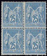 ** No 79, Bleu, Bloc De Quatre (deux Ex *), Très Frais. - TB - 1876-1878 Sage (Type I)