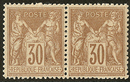 ** No 80, Brun-jaune, Paire,  Très Frais Et Centrés. - TB - 1876-1878 Sage (Type I)