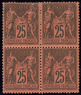 * No 91, Bloc De Quatre, Qqs Dents Courtes Sur Un Ex Sinon Très Frais Et TB - 1876-1878 Sage (Type I)