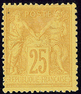 * No 92a, Jaune Vif Sur Bistre Jaune. - TB - 1876-1878 Sage (Type I)