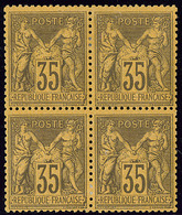 * No 93, Bloc De Quatre, Centré. - TB - 1876-1878 Sage (Type I)