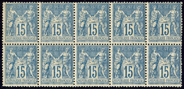 ** No 101, Bleu, Bloc De Dix. - TB - 1876-1878 Sage (Type I)