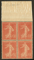 ** Impression Recto-verso. No 135f, Bloc De Quatre Bdf. - TB - Altri & Non Classificati