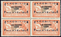 ** Exposition Du Havre. No 257A, Bloc De Quatre (deux Ex *, Quasiment **), Très Frais. - TB - Autres & Non Classés