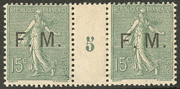 ** FRANCHISE MILITAIRE. No 3, Paire Mill. 5. - TB - Timbres De Franchise Militaire