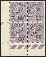 ** Louvre. No 47, Bloc De Quatre Cdf Avec Grand Cachet Violet Ovale Du Magasin Du Louvre Au Verso. - TB - 1893-1947