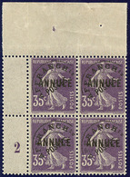 ** ANNULE. No 48, Bloc De Quatre Cdf Avec Mill. 2. - TB - Cours D'Instruction