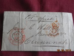 Lettre De 1855 En Provenance De Londres à Destination De Cincinnati USA. ( Devant De Lettre) - ...-1840 Vorläufer